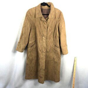 Vintage Delmod Coat Womens 18 Brown Amaretta Faux Suede Office Career Western